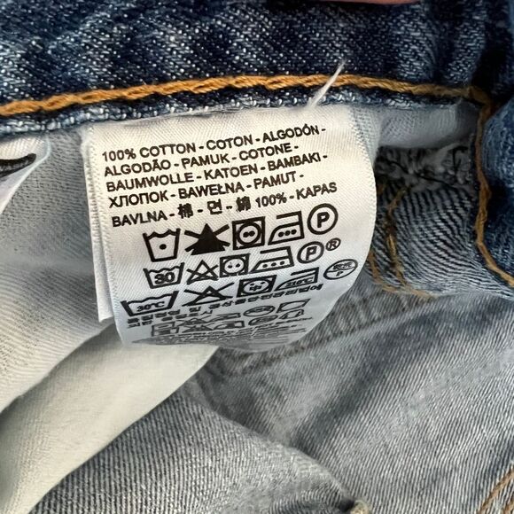 LEVI'S 505 REGULAR STRAIGHT FIT CASUAL CLASSIC EVERYDAY WEAR DENIM SHORTS SZ. 42 - Picture 5 of 5